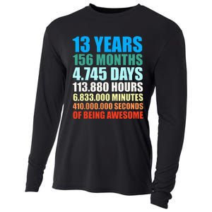 13th Birthday Gift Boy 13 Years Being Awesome Cooling Performance Long Sleeve Crew