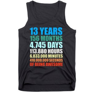 13th Birthday Gift Boy 13 Years Being Awesome Tank Top