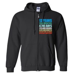 13th Birthday Gift Boy 13 Years Being Awesome Full Zip Hoodie