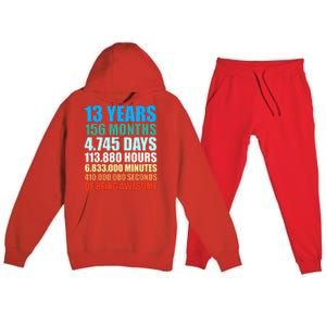 13th Birthday Gift Boy 13 Years Being Awesome Premium Hooded Sweatsuit Set