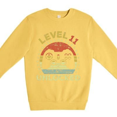 11th Birthday Gaming Level 11 Unlocked Premium Crewneck Sweatshirt