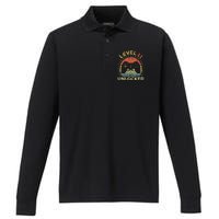 11th Birthday Gaming Level 11 Unlocked Performance Long Sleeve Polo