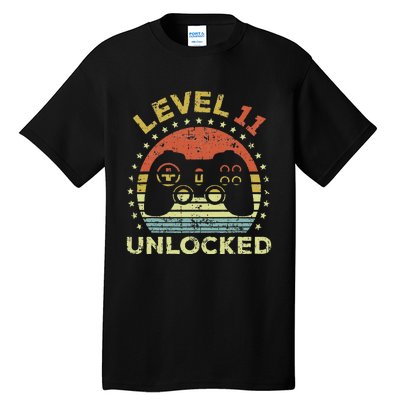 11th Birthday Gaming Level 11 Unlocked Tall T-Shirt