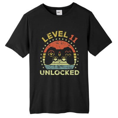 11th Birthday Gaming Level 11 Unlocked Tall Fusion ChromaSoft Performance T-Shirt