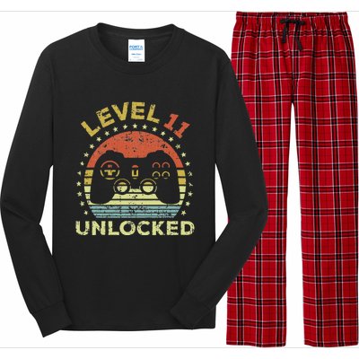 11th Birthday Gaming Level 11 Unlocked Long Sleeve Pajama Set