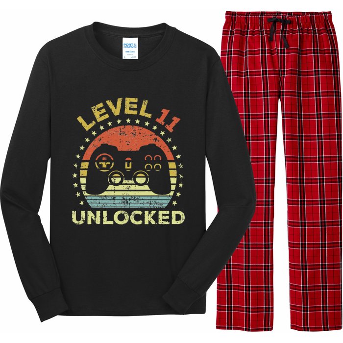 11th Birthday Gaming Level 11 Unlocked Long Sleeve Pajama Set