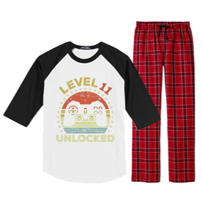 11th Birthday Gaming Level 11 Unlocked Raglan Sleeve Pajama Set