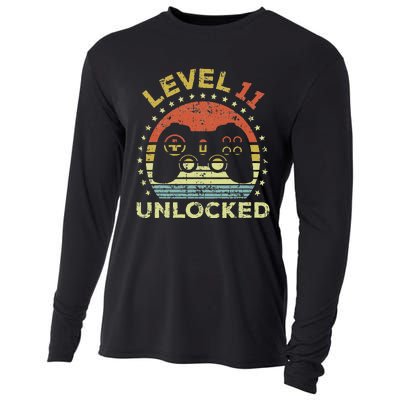 11th Birthday Gaming Level 11 Unlocked Cooling Performance Long Sleeve Crew