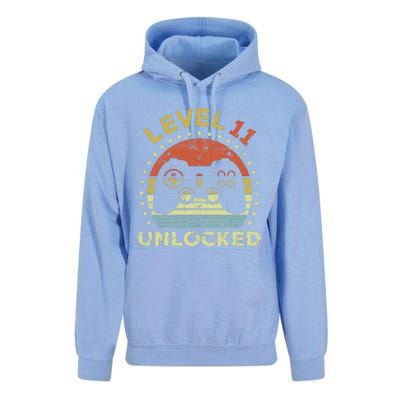 11th Birthday Gaming Level 11 Unlocked Unisex Surf Hoodie