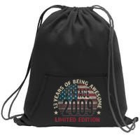 13th Birthday Gift Boys Vintage 2009 13 Years Old USA Flag Sweatshirt Cinch Pack Bag