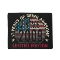 13th Birthday Gift Boys Vintage 2009 13 Years Old USA Flag Mousepad