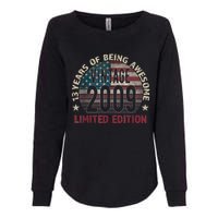 13th Birthday Gift Boys Vintage 2009 13 Years Old USA Flag Womens California Wash Sweatshirt