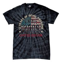 13th Birthday Gift Boys Vintage 2009 13 Years Old USA Flag Tie-Dye T-Shirt