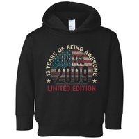 13th Birthday Gift Boys Vintage 2009 13 Years Old USA Flag Toddler Hoodie