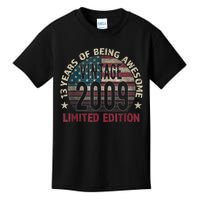 13th Birthday Gift Boys Vintage 2009 13 Years Old USA Flag Kids T-Shirt