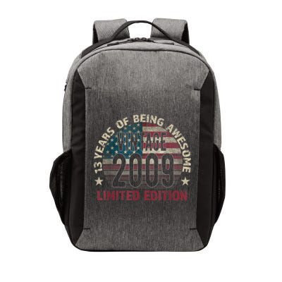 13th Birthday Gift Boys Vintage 2009 13 Years Old USA Flag Vector Backpack