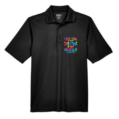 10th Birthday Gift This Is Now 10 Tie Dye Double Digits Men's Origin Performance Pique Polo