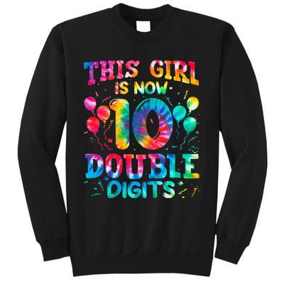 10th Birthday Gift This Is Now 10 Tie Dye Double Digits Sweatshirt