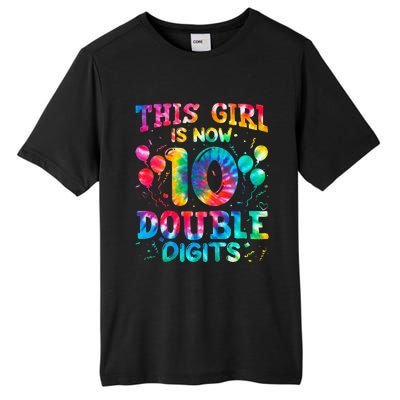 10th Birthday Gift This Is Now 10 Tie Dye Double Digits Tall Fusion ChromaSoft Performance T-Shirt