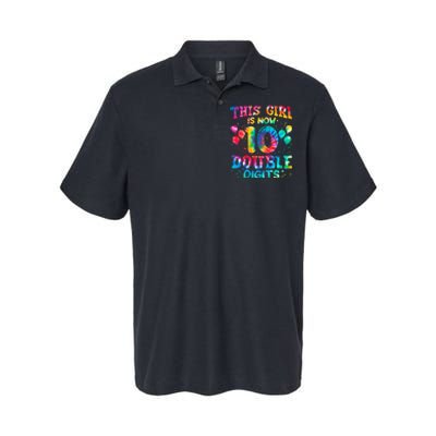 10th Birthday Gift This Is Now 10 Tie Dye Double Digits Softstyle Adult Sport Polo