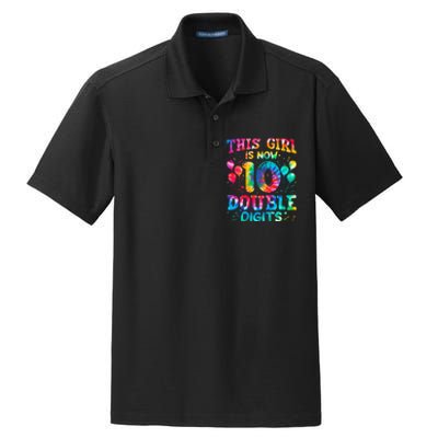 10th Birthday Gift This Is Now 10 Tie Dye Double Digits Dry Zone Grid Polo