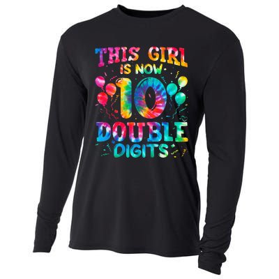 10th Birthday Gift This Is Now 10 Tie Dye Double Digits Cooling Performance Long Sleeve Crew