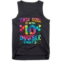 10th Birthday Gift This Is Now 10 Tie Dye Double Digits Tank Top