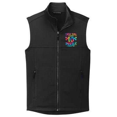 10th Birthday Gift This Is Now 10 Tie Dye Double Digits Collective Smooth Fleece Vest