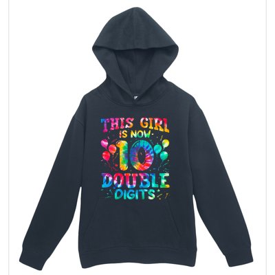 10th Birthday Gift This Is Now 10 Tie Dye Double Digits Urban Pullover Hoodie