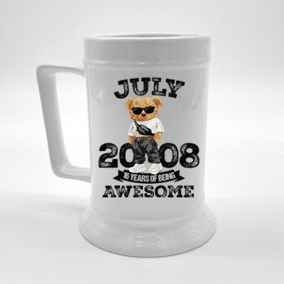 16th Birthday Gift 16 Year Old Vintage July 2008 Beer Stein