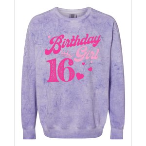 16th Birthday Girl Crown 16 Years Old Bday Colorblast Crewneck Sweatshirt