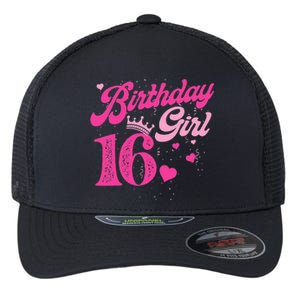 16th Birthday Girl Crown 16 Years Old Bday Flexfit Unipanel Trucker Cap