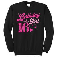 16th Birthday Girl Crown 16 Years Old Bday Sweatshirt