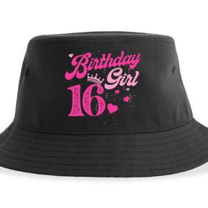 16th Birthday Girl Crown 16 Years Old Bday Sustainable Bucket Hat