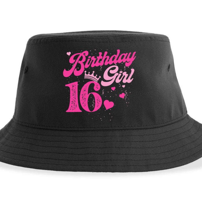 16th Birthday Girl Crown 16 Years Old Bday Sustainable Bucket Hat