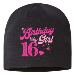 16th Birthday Girl Crown 16 Years Old Bday Sustainable Beanie