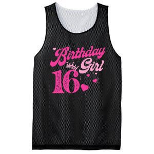 16th Birthday Girl Crown 16 Years Old Bday Mesh Reversible Basketball Jersey Tank