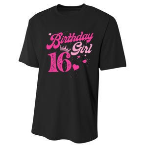 16th Birthday Girl Crown 16 Years Old Bday Performance Sprint T-Shirt