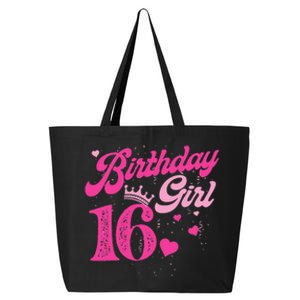 16th Birthday Girl Crown 16 Years Old Bday 25L Jumbo Tote