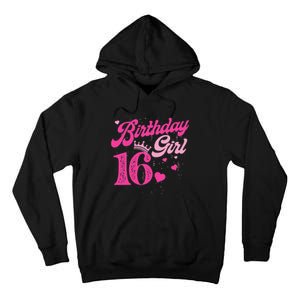 16th Birthday Girl Crown 16 Years Old Bday Tall Hoodie