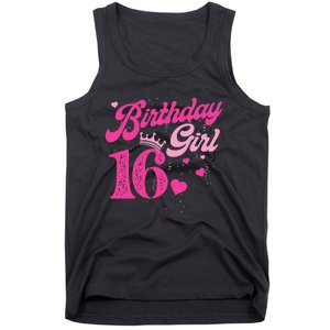 16th Birthday Girl Crown 16 Years Old Bday Tank Top