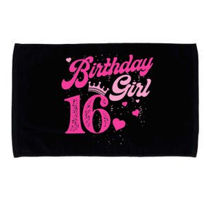 16th Birthday Girl Crown 16 Years Old Bday Microfiber Hand Towel