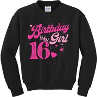 16th Birthday Girl Crown 16 Years Old Bday Kids Sweatshirt