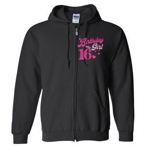 16th Birthday Girl Crown 16 Years Old Bday Full Zip Hoodie