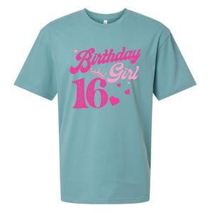 16th Birthday Girl Crown 16 Years Old Bday Sueded Cloud Jersey T-Shirt