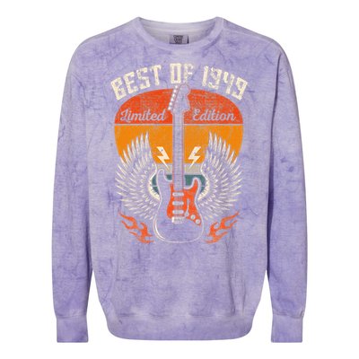 1949 Birthday Gifts Guitar Lovers 75th Colorblast Crewneck Sweatshirt