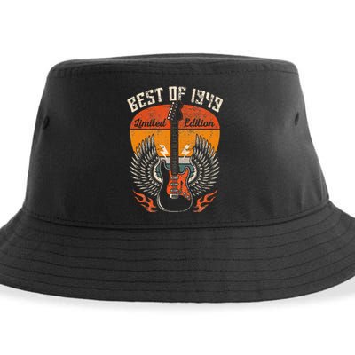 1949 Birthday Gifts Guitar Lovers 75th Sustainable Bucket Hat