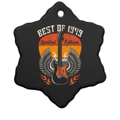 1949 Birthday Gifts Guitar Lovers 75th Ceramic Star Ornament