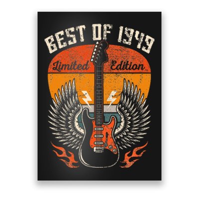 1949 Birthday Gifts Guitar Lovers 75th Poster