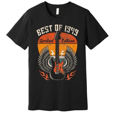 1949 Birthday Gifts Guitar Lovers 75th Premium T-Shirt